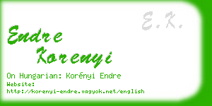 endre korenyi business card