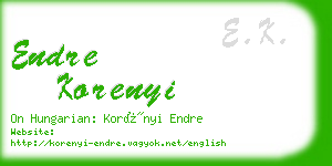 endre korenyi business card